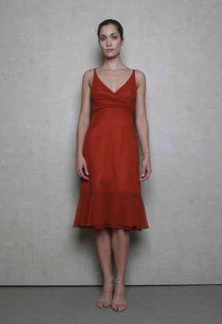 Red V-neck Empire waist Bridesmaid Dress/ evening dress Hot Sale Available in Spring