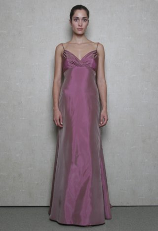 Pink Taffeta Spaghetti Straps Column Floor length backless Bridesmaid Dress Hot Sale