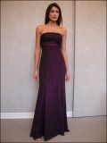 Empire Waist Vintage Purple Strapless Floor length Column style Bridesmaid Dress At a Low Price