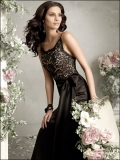 Floor length Sale Emborider Spaghetti straps Black Lacing Sash working Bridesmaid Dress 2011