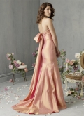 Elegant Mermaid/ Trumpet style Strapless Floor length flat Bridesmaid Dress with long sash