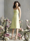 Princess Aqua Tea Length Strapless A-line Bridesmaid Dress available in spring