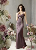 Long length Vintage Sweetheart Gray Sash Mermaid style Bridesmaid Dress/ wedding party dress