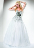 Princess Gorgeous Sweetheart Sequin Fabric working Design Empire Waist A-line Ball gwn/ Prom Dress