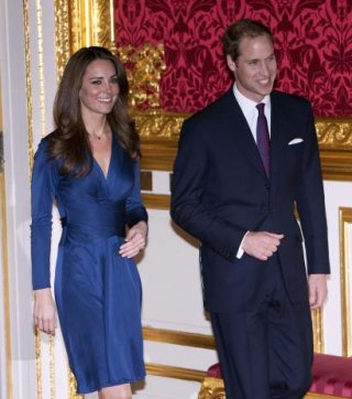 Elegance Blue A-line V-neck Knee-length Kate Middleton Cocktail Dress