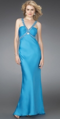 Appliques Halter Trumpet Floor Length With A Tightly Pleated Party Dress