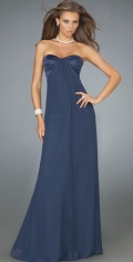 A Beading And Pleated Sweetheart Neckline Strapless Evening Dress