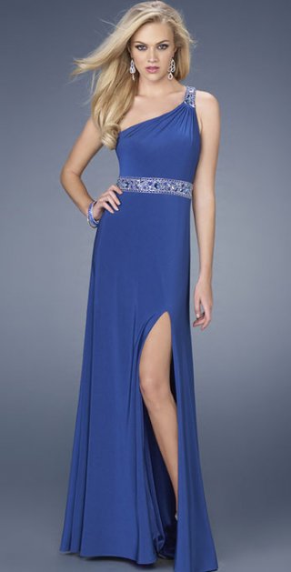 Classic Taffeta One Appliques Shoulder And Waistband Evening Dress