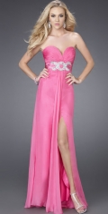 Vintage Column Pleated Sweetheart With Beading Waistband Furcation Evening / Prom Dress