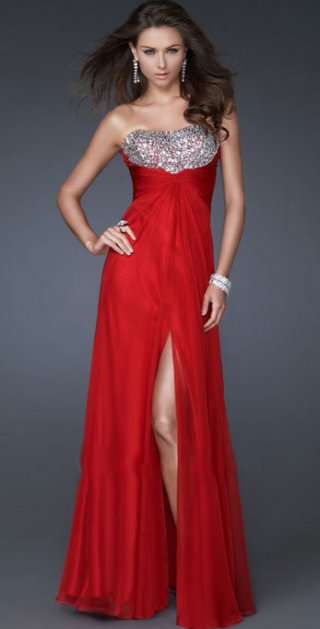 Shining Strapless With Paillette Scalloped-Edge Neckline Floor Length Evening / Party Dress In Us