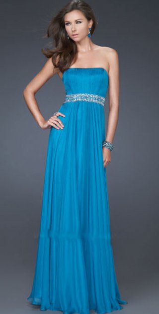 Bateau Neckline Strapless Side Draped Floor Length With Beadings Elegant Evening Dress