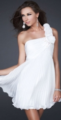 Simple Chiffon Mini Evening Dress With One Shoulder In Us