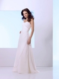 2011 Delicate Embroider Strapless Design Beads Working Chiffon Wedding Dress
