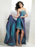 Attractive Strapless Embroider Discount Turquoise short fashion mermaid Design Prom Dress