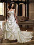 New Style Alluring Straps with Applique Embroidery Court Train Mermaid Wedding Dress