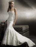 New Style Amazing Strapless Lace Designer Sweep/ Brush length Mermaid Wedding Dress