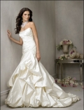New Style A-line Taffeta Puffy Style Court Train Mermaid Wedding Dress