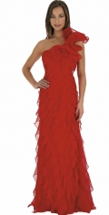 A Line Fully Side Draped And Ruched Floor Length Party Dress