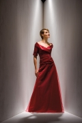 Red Beaded Appliques New Style Plicated A-line Mother of Groom and Bride Dress Available in Spring