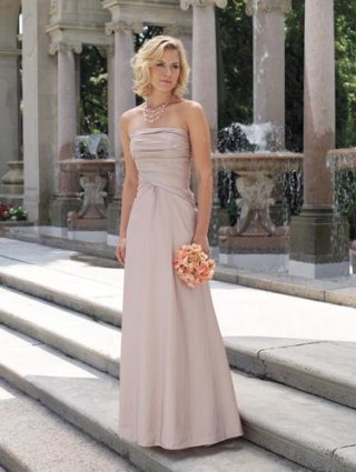 Column chiffon Strapless Floor Length Mother of Groom and Bride Dress