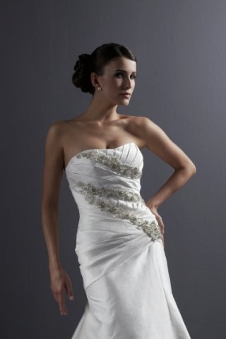 Cheap grace Beads Working appliquea bodice Strapless satin Mermaid bridal Wedding Dress