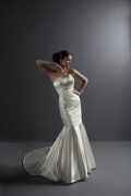 Cheap unusual Wrinked Sheath Strapless taffeta Mermaid Wedding Dress