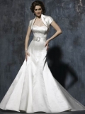 Cheap simple Satin with a sash Mermaid Wedding Gown