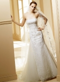 Cheap grace Strapless Embroider Strapless lace Mermaid Wedding Gown