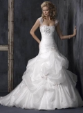 Princess cap straps Embroider bodice Puffed organza Hot Sale New Style Mermaid Wedding Gown