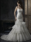 Attractive Sweetheart Multi-layers organza Mermaid Wedding Gown