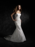 Discount traditional simple Satin Strapless Mermaid Wedding Gown Under 150