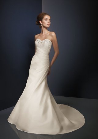Smart Cheap Ivory Sweetheart satin Mermaid Wedding Gown
