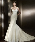 vogue Off The Shoulder Embroider Lacing cap straps Mermaid Wedding Dress