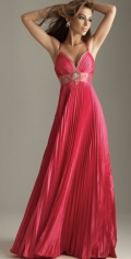 A Line One Strap Watermelon Red ruffles Floor length Elegant Evening Dress