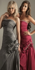 One Shoulder Multi layer Top Tube Flower Taffeta Cheap Prom Dress