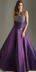 One-Shoulder Sequins Beads Ruched Satin Prom/Evening Dress