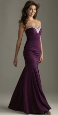 A Line Beading Border Sweetheart Ruched Bodice Detail Evening Dress