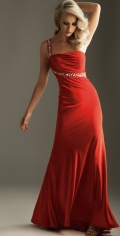 Style A-Line One Strap Special Design Crystal Long Length Evening Dress/ Homecoming Dress