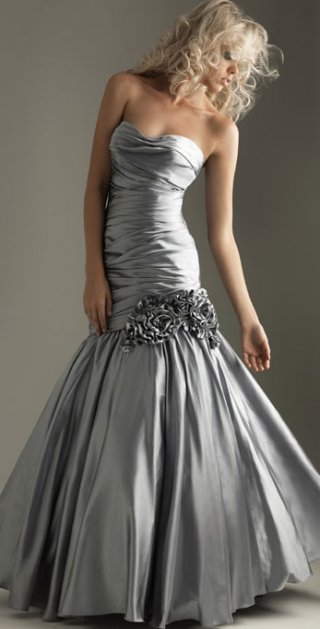 A-line Sweetheart Taffeta Crinkle Flower Waistband Side Draped Pick Up Prom Dress