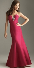 Allover Draped Taffeta Trumpet With Appliques Drop Sexy Prom Dress