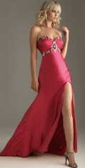 Novel A Line Sheath Strapless Evening Dress With A Train Beading And Strips Sweetheart