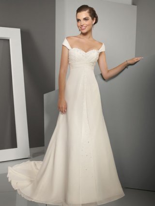 Cheap Wholesale New Style Off-The-Shoulder Sweetheart Chiffon Wedding Dress