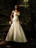 Cheap romantic Wholesale New Style V-neck Off-the-shoulder Wedding gown