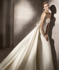 2012 Low Back Tube Top Style Satin Modest Court Train A-line Wedding Bridal Gown