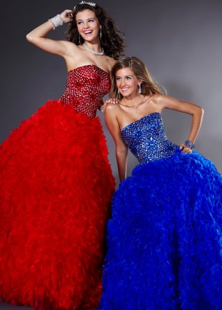 Charming Lace Up Organza Ruffle A-line Design Sequin Ball Gown/ Prom Evening Dress