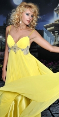 A line Floor Length Summer Yellow Sweetheart Beads Strap Evening Dress/ Homecoming Dress