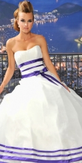 Flat Neckline Empire Waist Princess Length Customer-Made Design Ball Gown Dress
