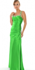 Elegant Sheath Side Ruched And Draped With Beadings Scalloped-Edge Neck Evening Dress