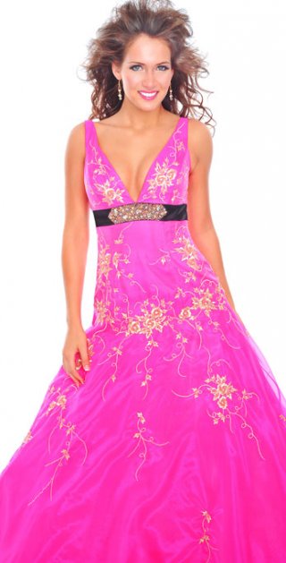 Double Thick Straps Embroidery Black Beading Band Netwqork Taffeta Prom / Evening Dress