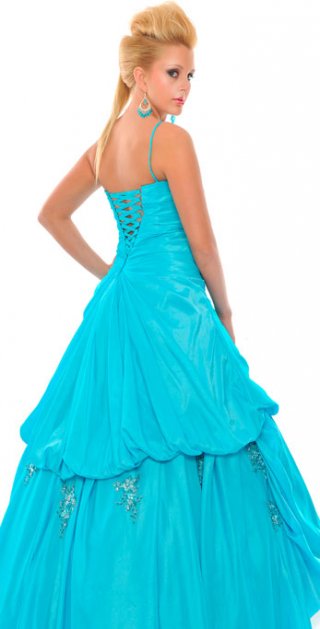 One shoulder Tiered Appliques Cheap Beading Side Ruched Prom/ Evening Dress